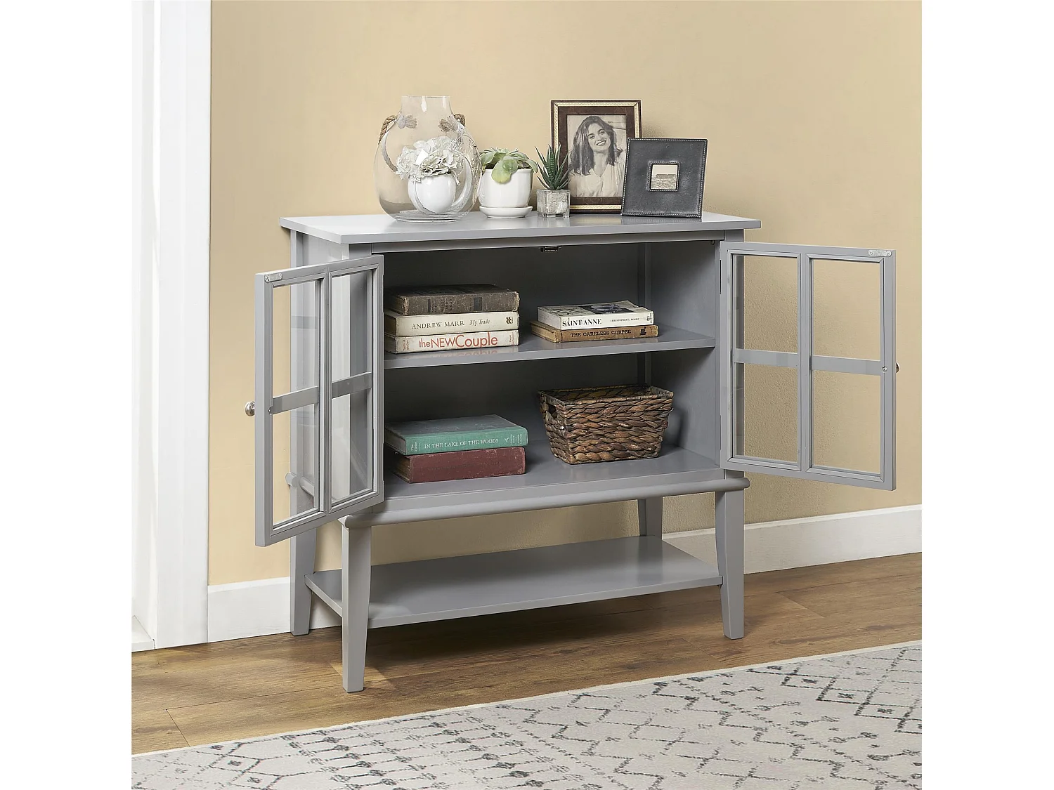 Franklin | Armoire avec 2 portes en MDF gris