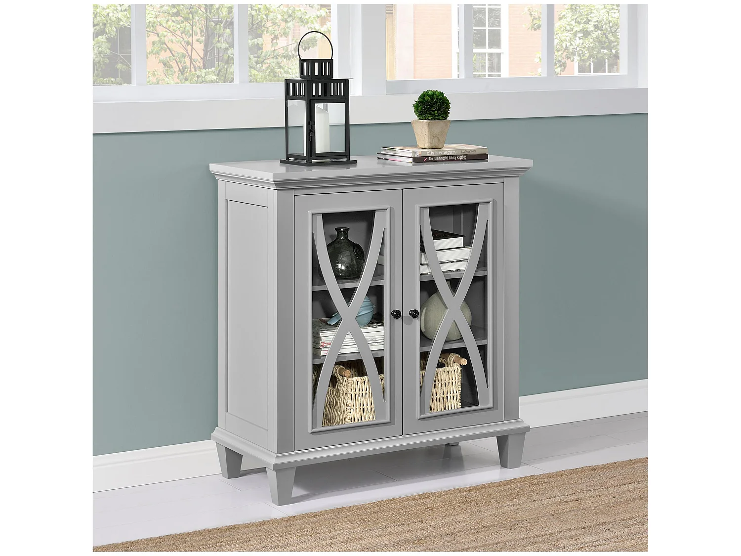 Kast met 2 deuren in MDF Grijs