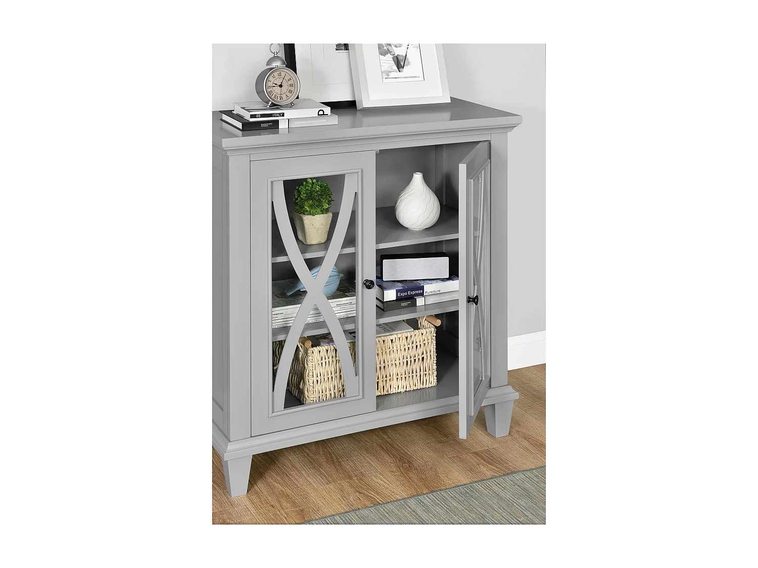 Kast met 2 deuren in MDF Grijs