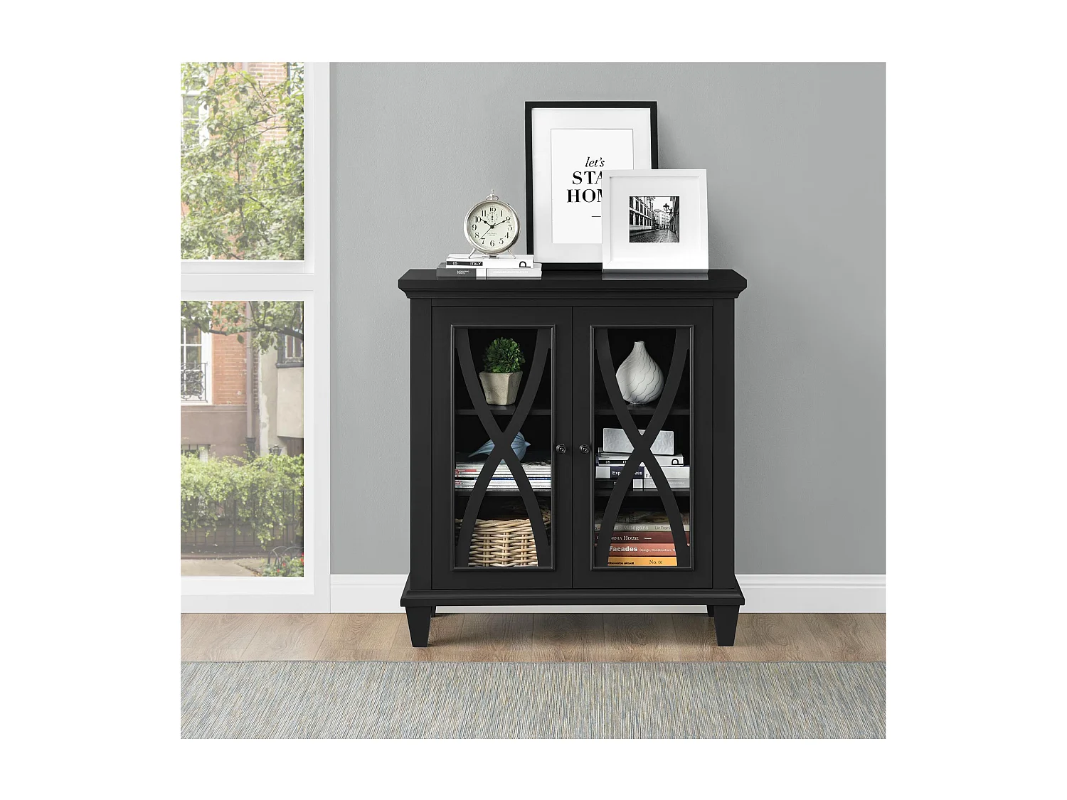 Ellington | Armoire avec 2 portes en MDF Noir