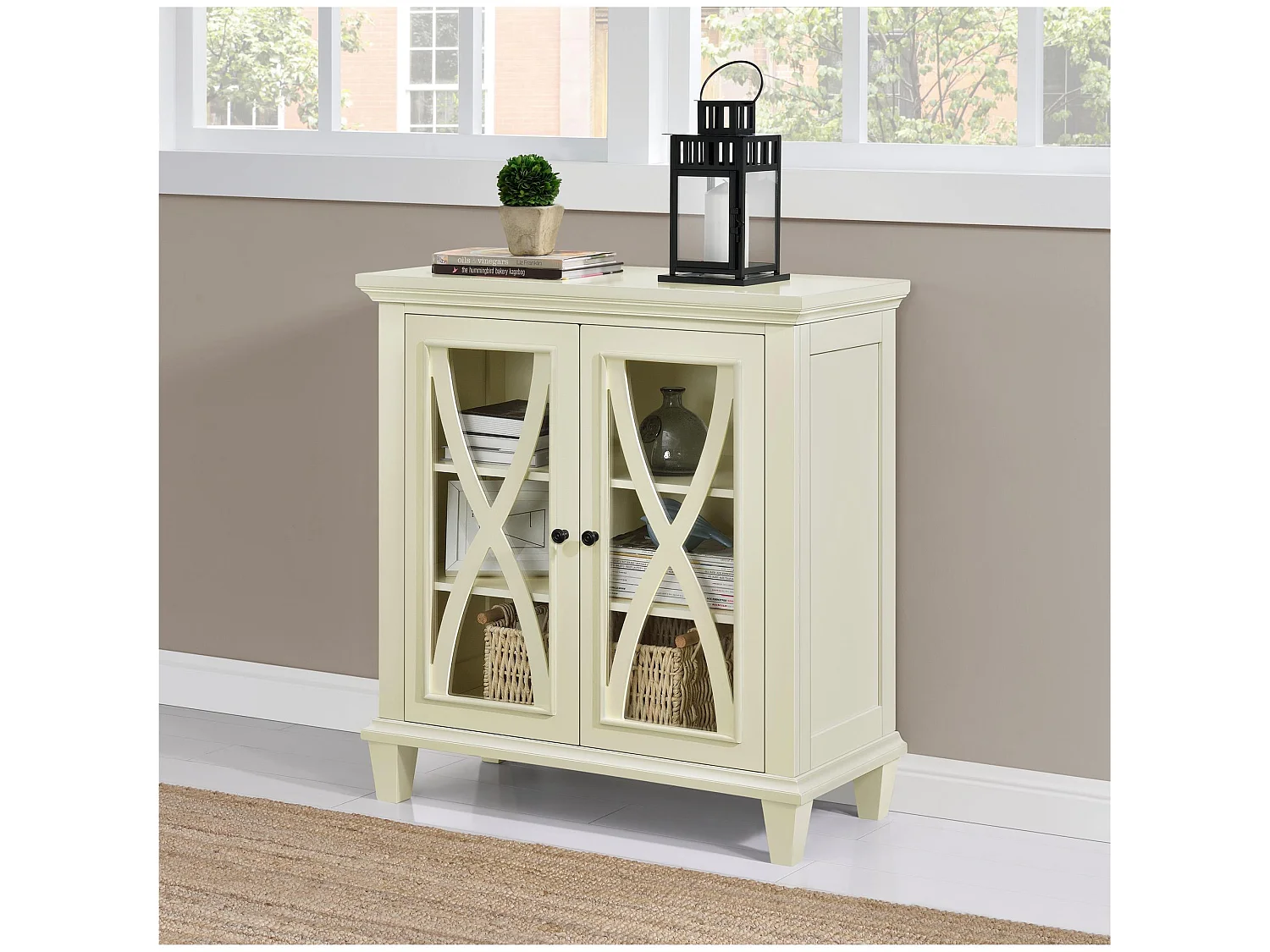 Kast met 2 deuren in MDF Ivoor