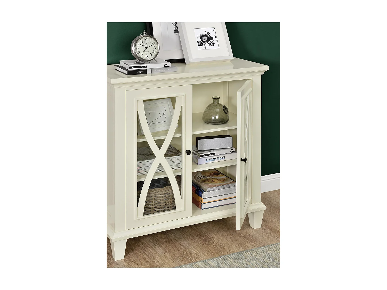 Kast met 2 deuren in MDF Ivoor