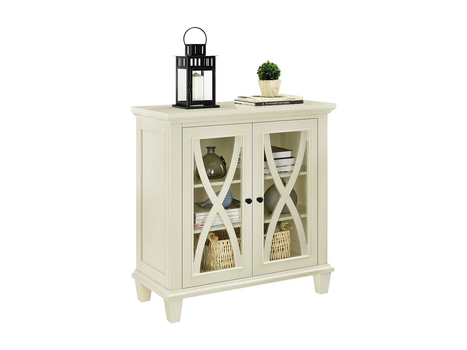 Kast met 2 deuren in MDF Ivoor