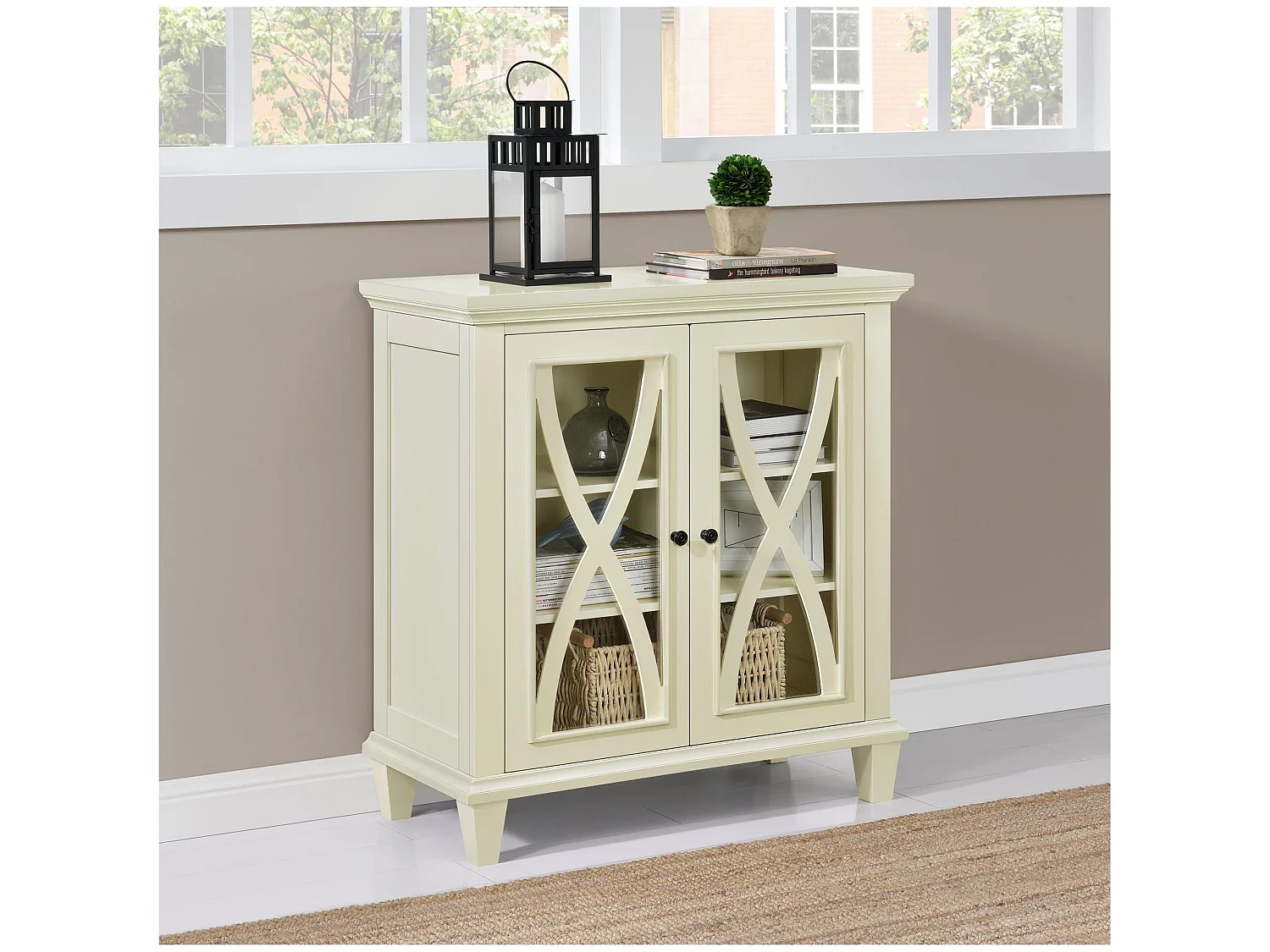 Kast met 2 deuren in MDF Ivoor