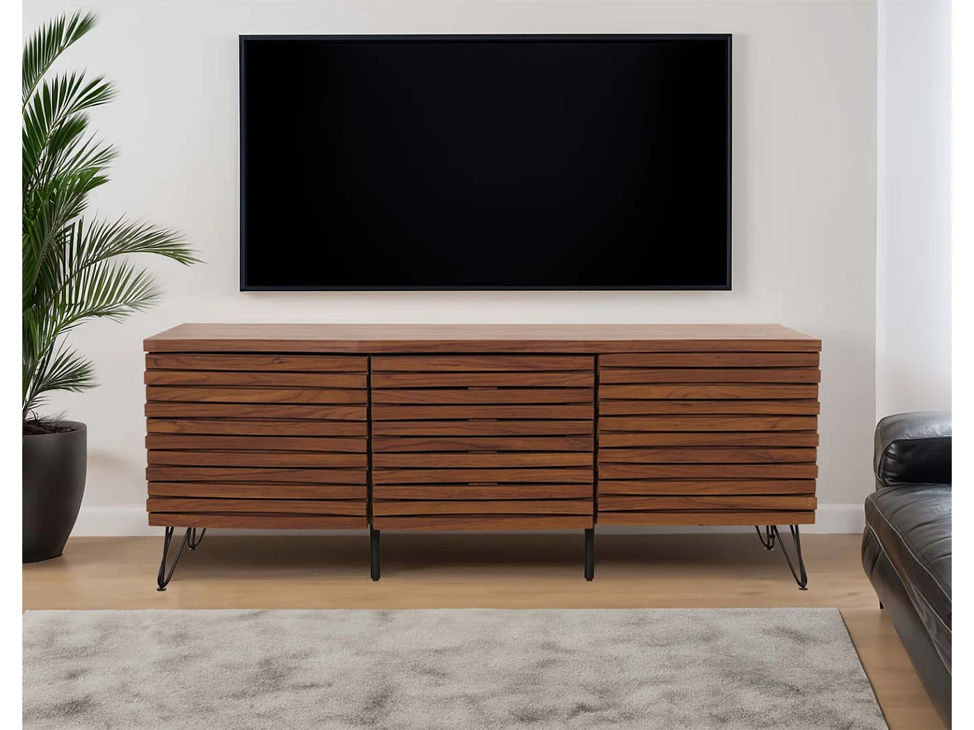 Meuble TV MCW-M49,  aspect noyer