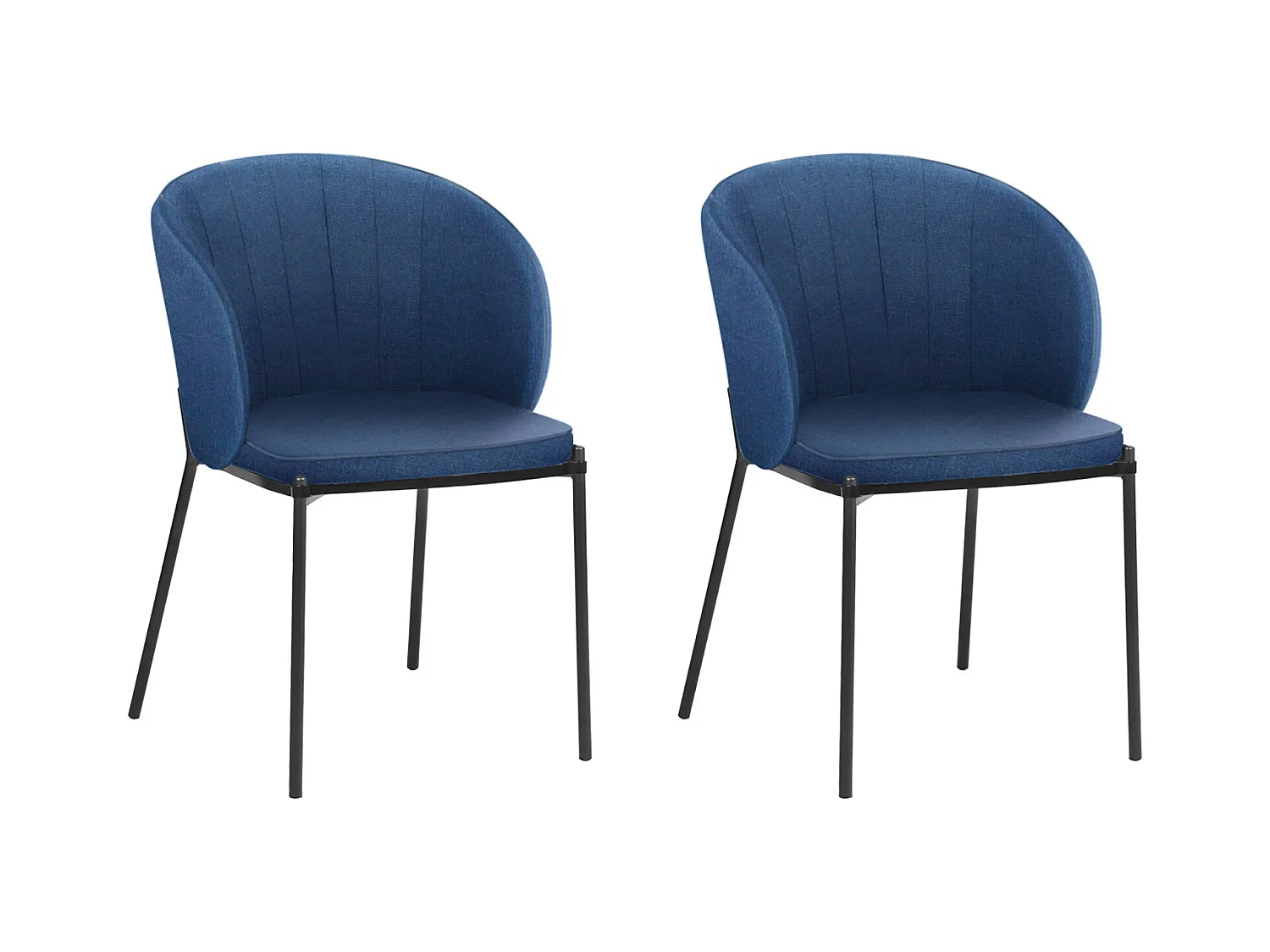 Keira | Chaise à manger en bleu, paquet de 2