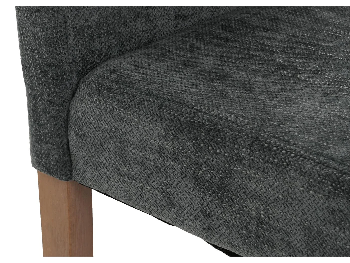 Set 4x sedie Littau tessuto ciniglia soggiorno cucina sala da pranzo legno 90x42x50cm grigio scuro