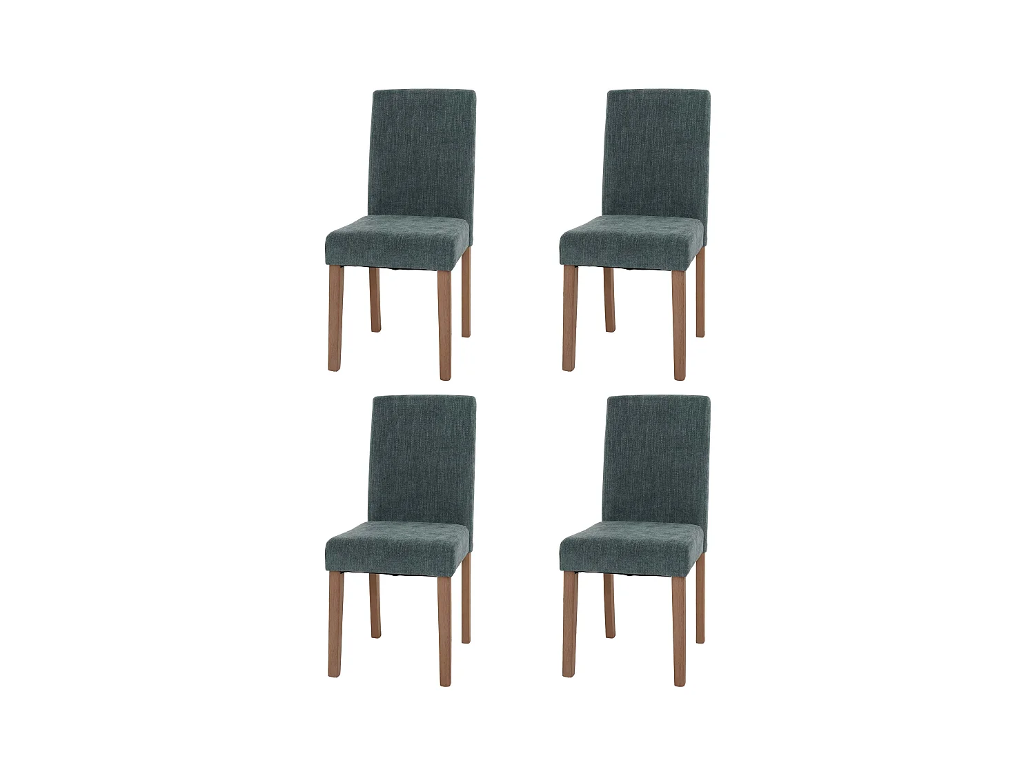 Chaise de salle à manger Littau Chenille (lot de 4),  vert, pieds couleur naturelle