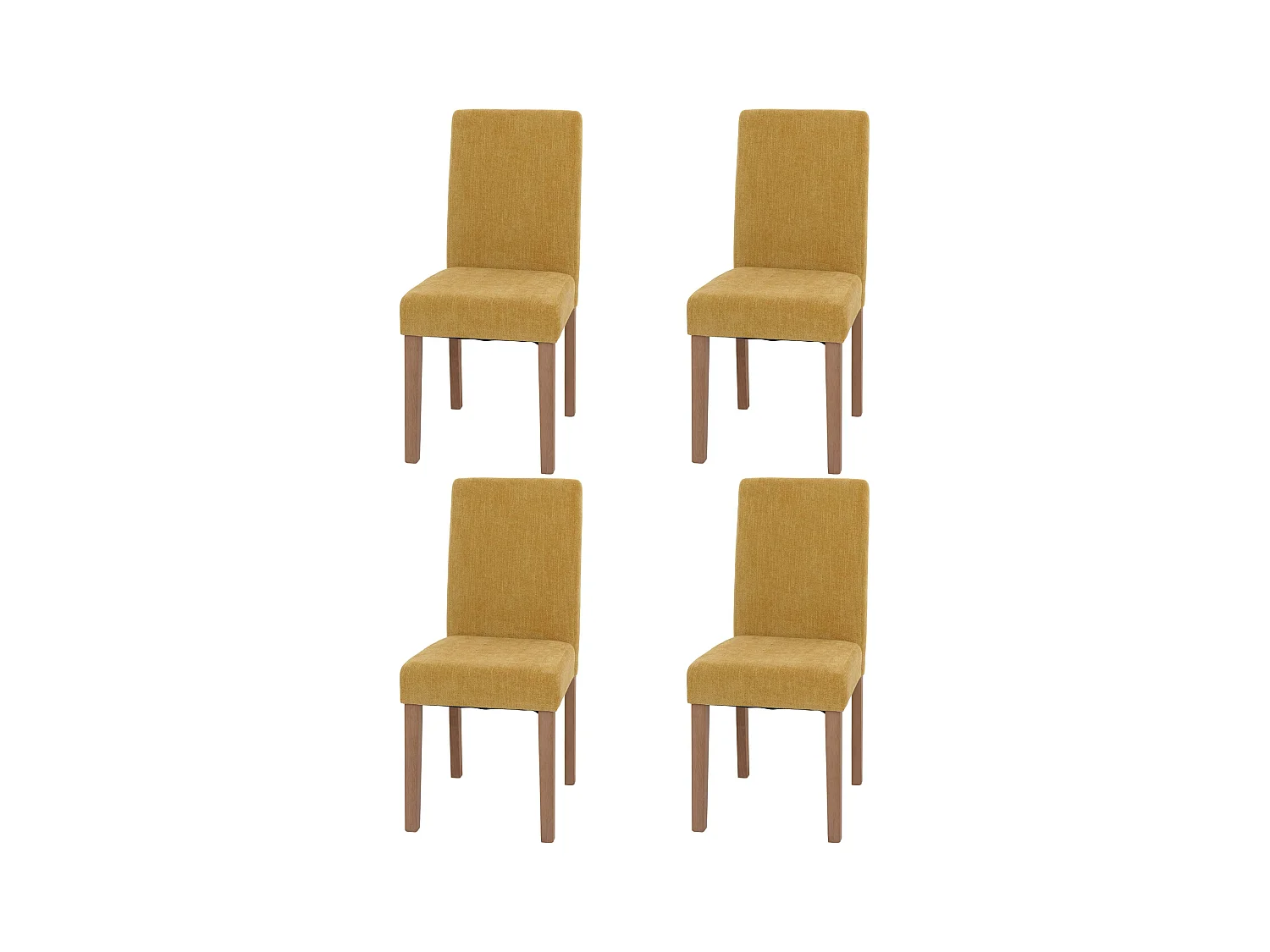 Chaise de salle à manger Littau Chenille (lot de 4),  jaune, pieds couleur naturelle