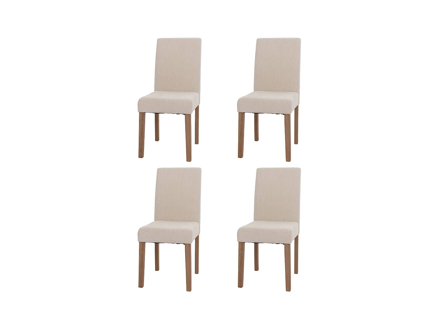 Chaise de salle à manger Littau Chenille (lot de 4),  crème, pieds couleur naturelle