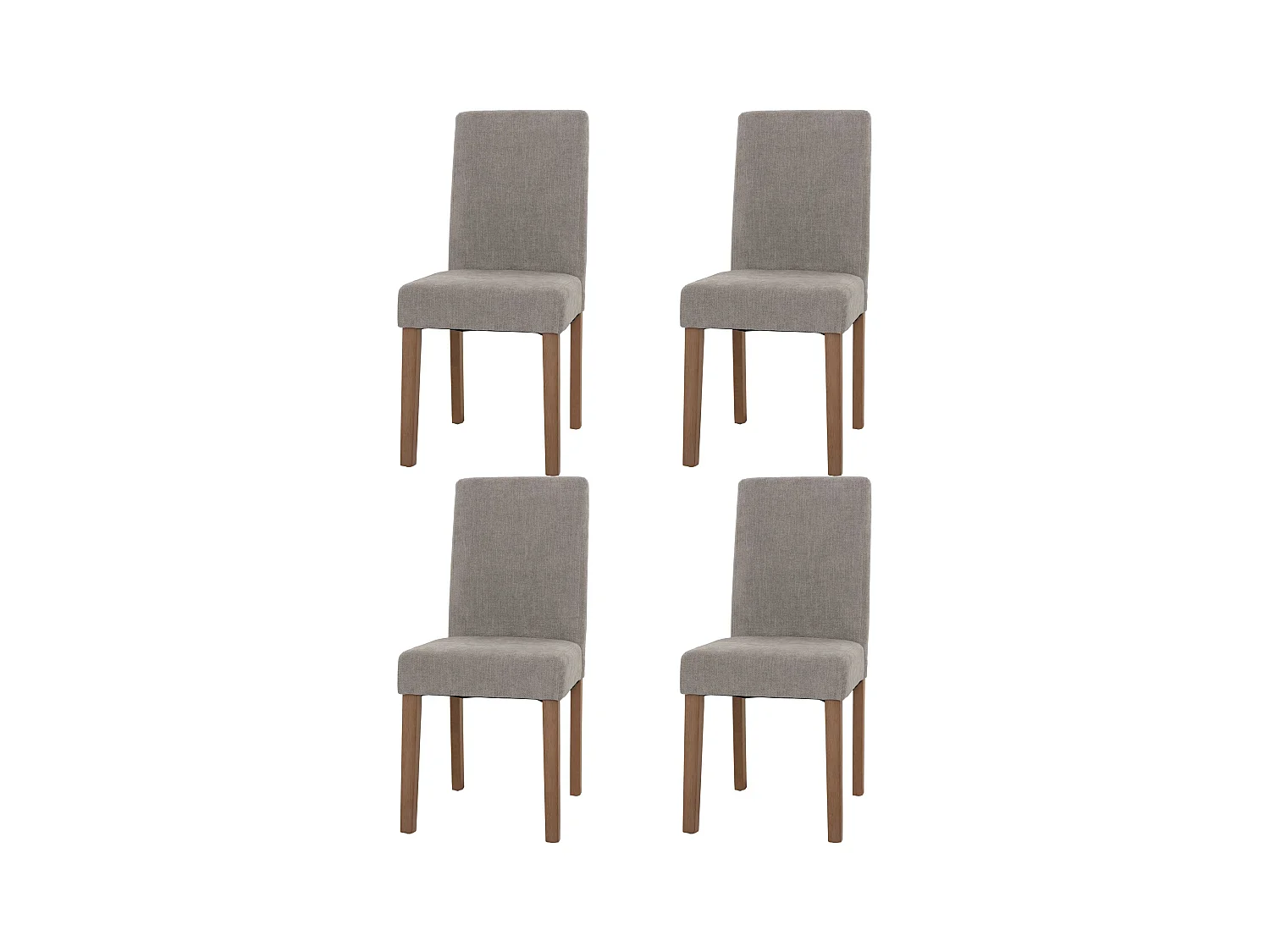 Chaise de salle à manger Littau Chenille (lot de 4),  gris clair, pieds couleur naturelle