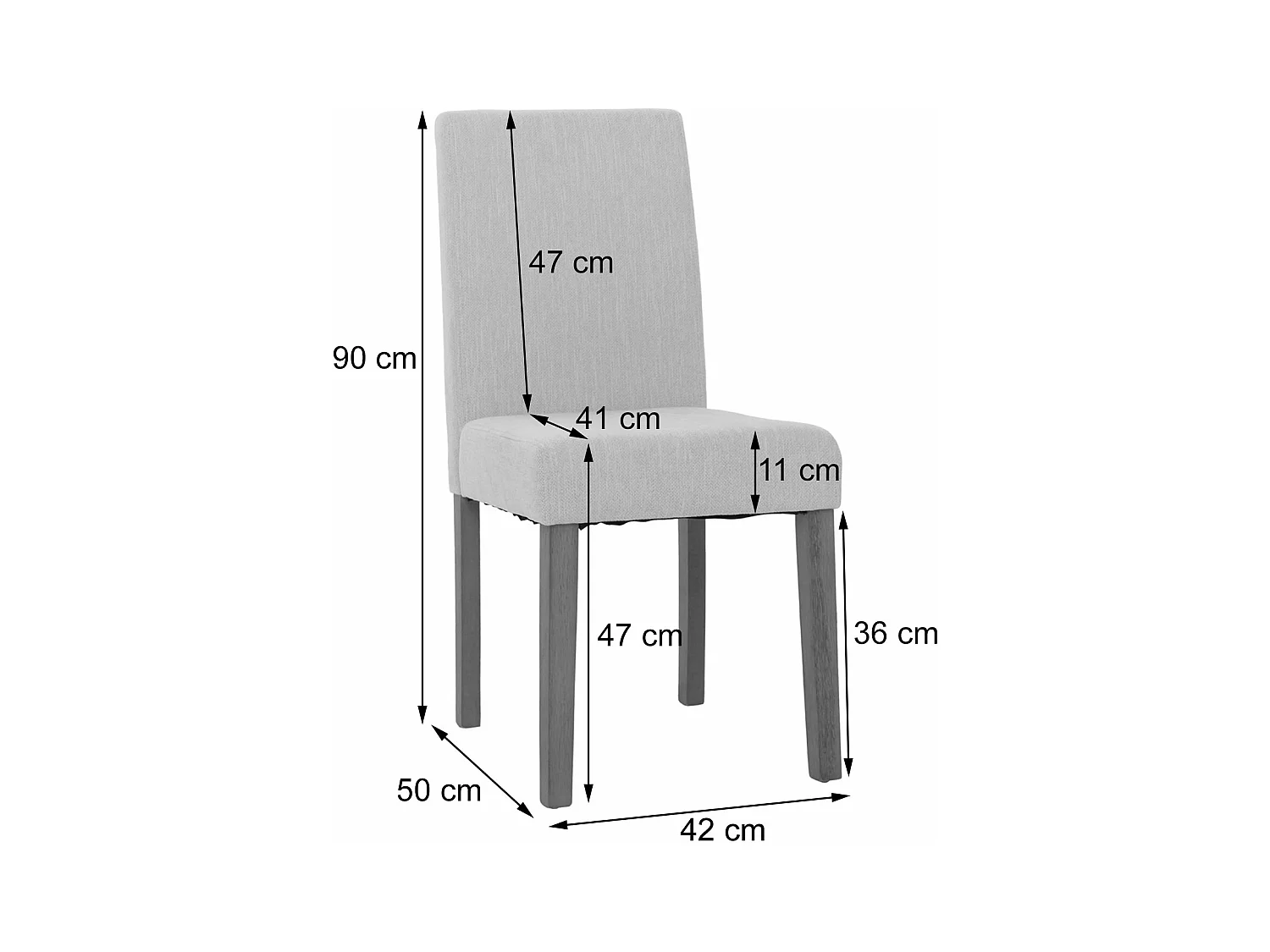 Chaise de salle à manger Littau Chenille (lot de 4),  gris clair, pieds couleur naturelle