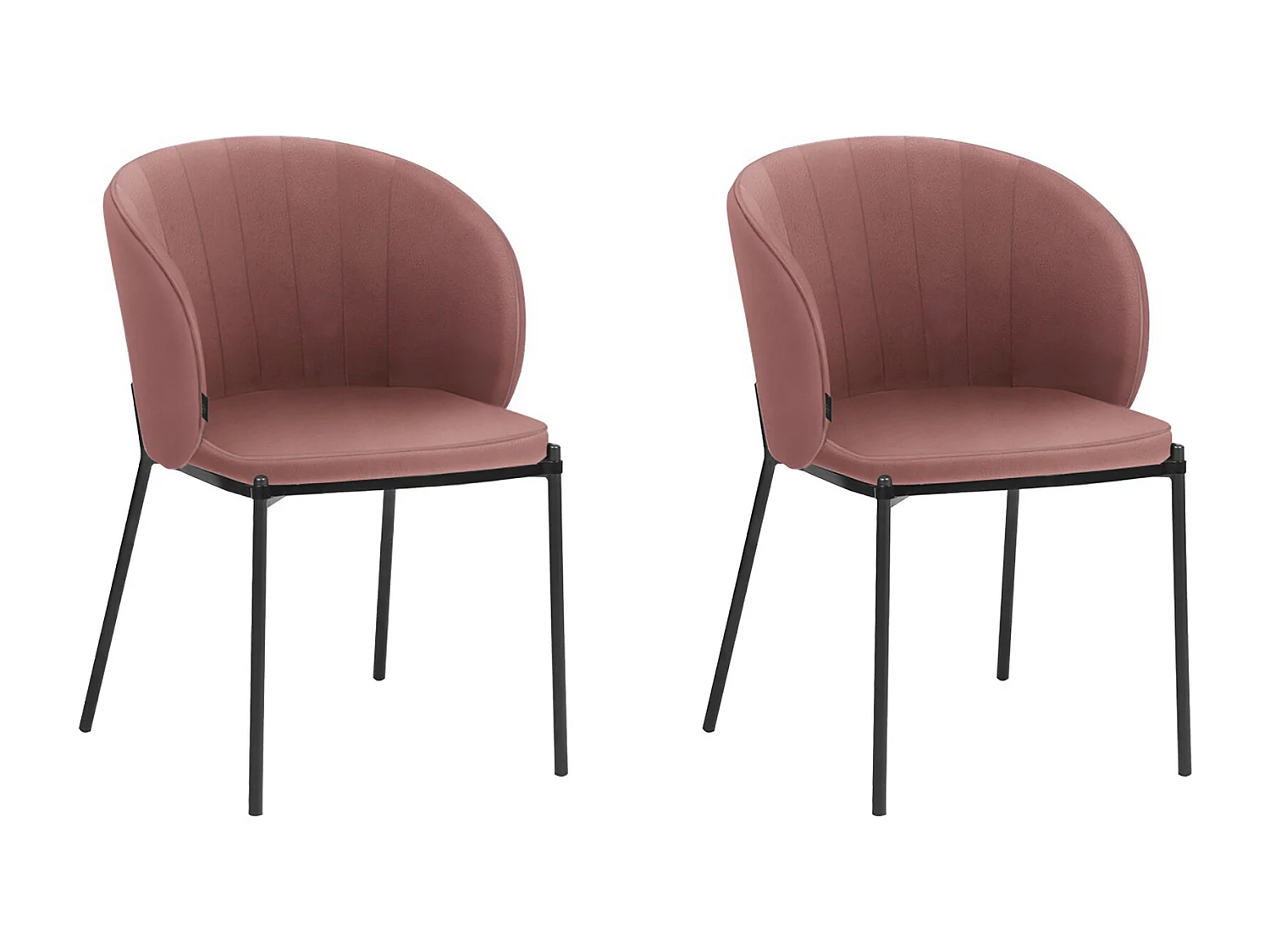 Keira | Eetkamerstoel in roze velours, 2-delig