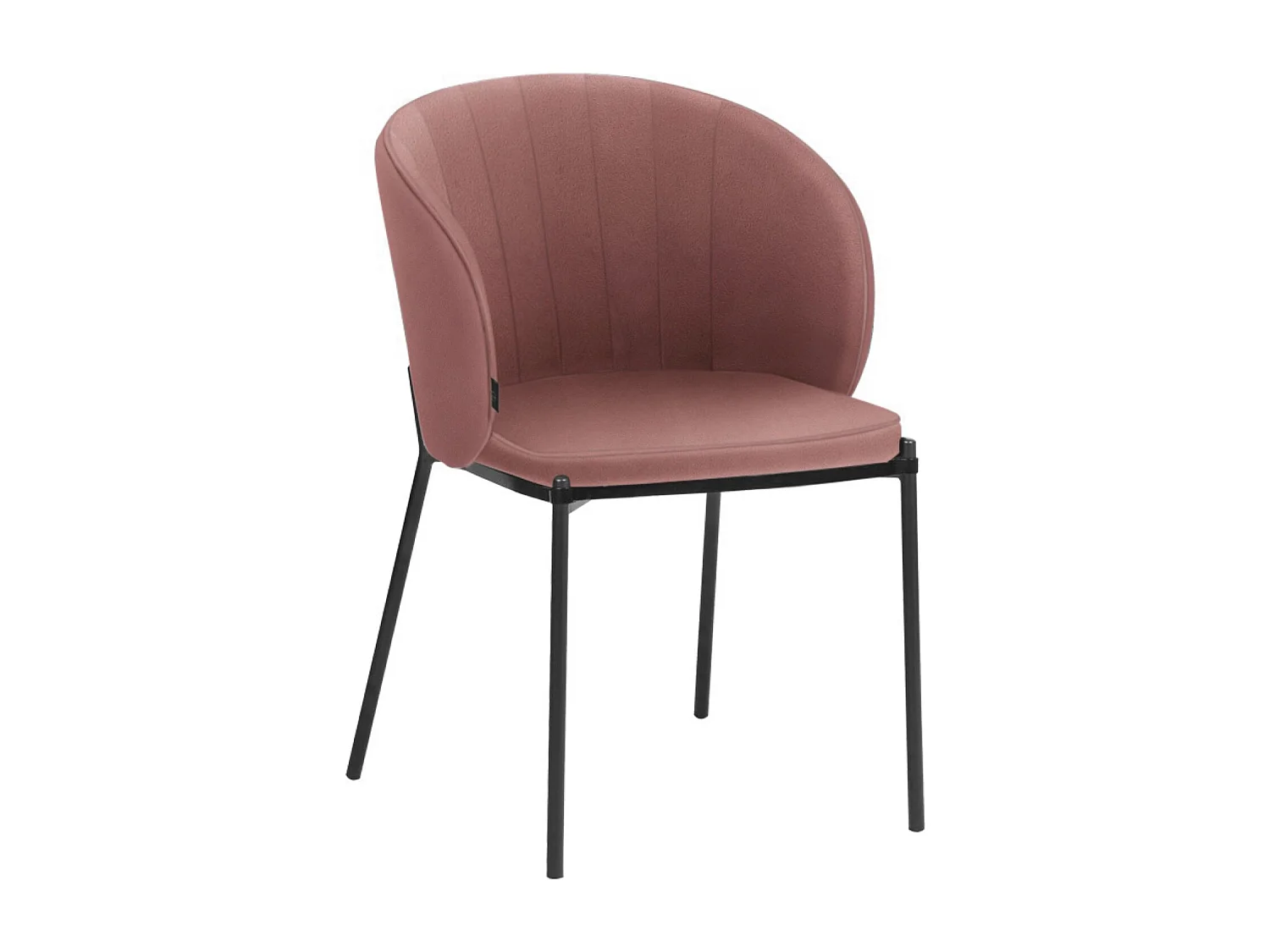 Keira | Fauteuil de salle à manger en velours rose, 2 pièces