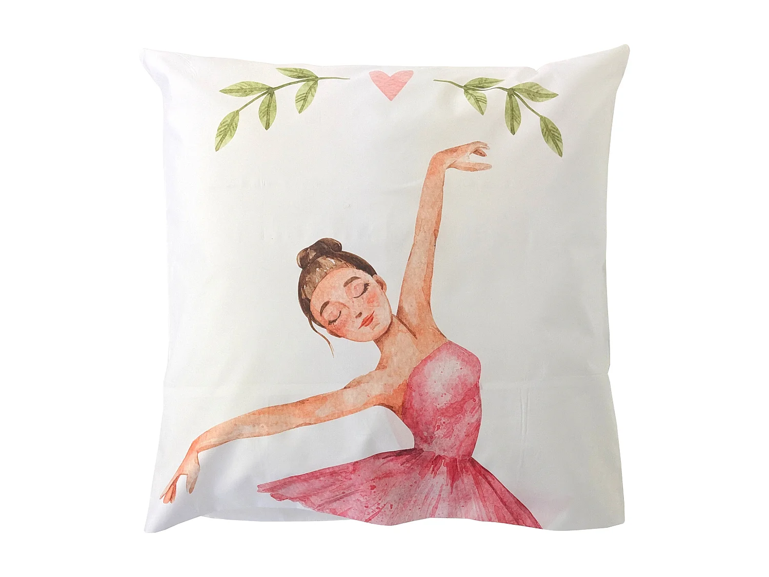 Taie d'oreiller 65x65 cm en 100% percale de coton GISELLE rose