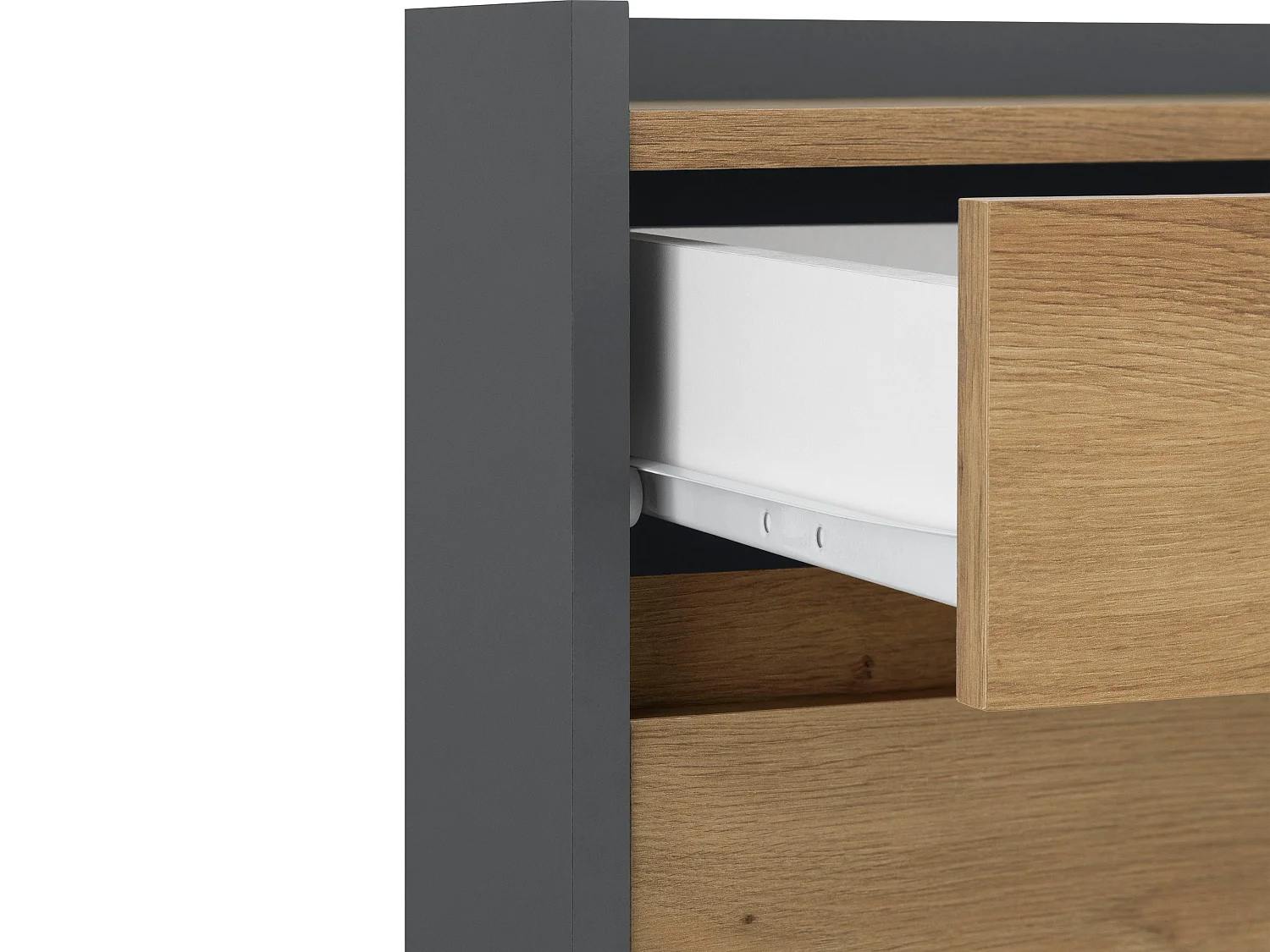 Kosmo|Commode avec 4 tiroirs en effet chêne anthracite