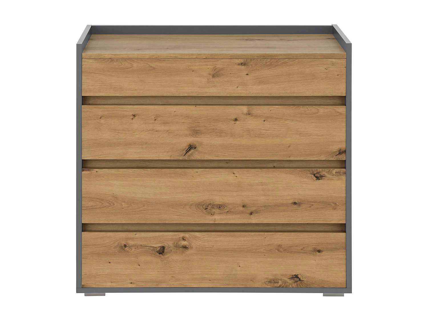 Kosmo|Commode avec 4 tiroirs en effet chêne anthracite