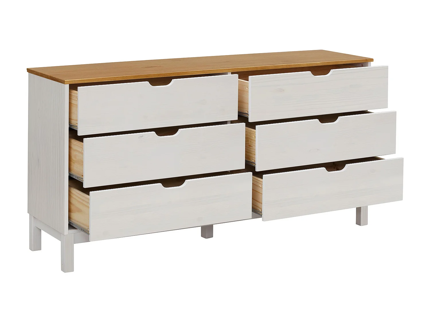 Post|Commode 6 tiroirs blanc