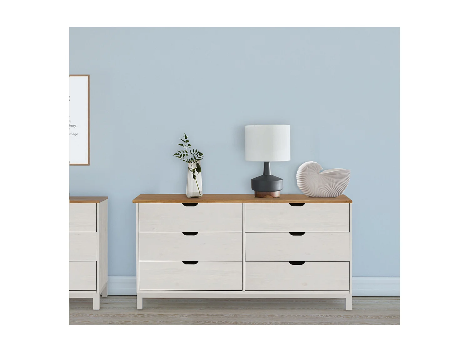 Post|Commode 6 tiroirs blanc