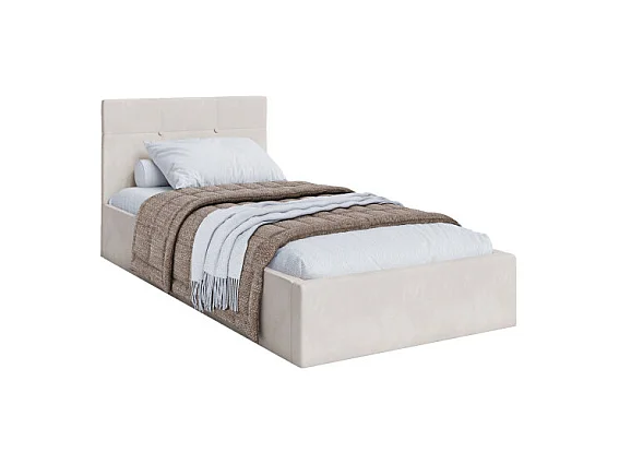 Lit coffre Vegas 90 x 200 cm  avec sommier à lattes relevable Beige