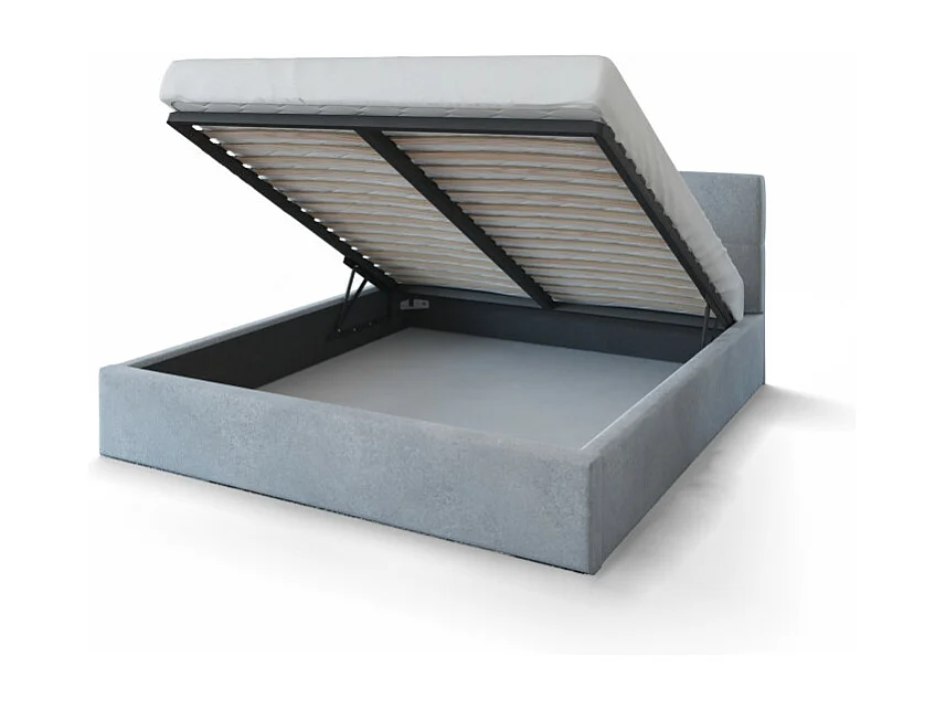 Lit coffre Vegas 180 x 200 cm avec sommier à lattes relevable Gris Clair