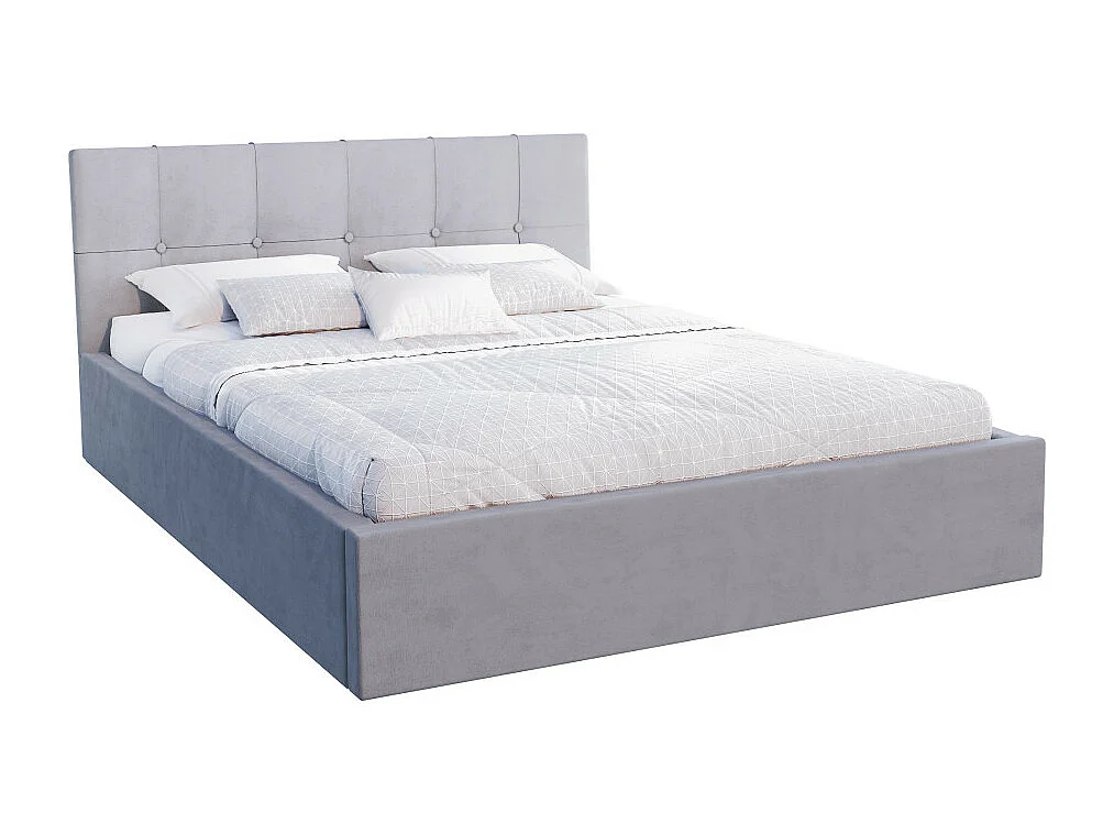 Lit coffre Vegas 180 x 200 cm avec sommier à lattes relevable Gris Clair