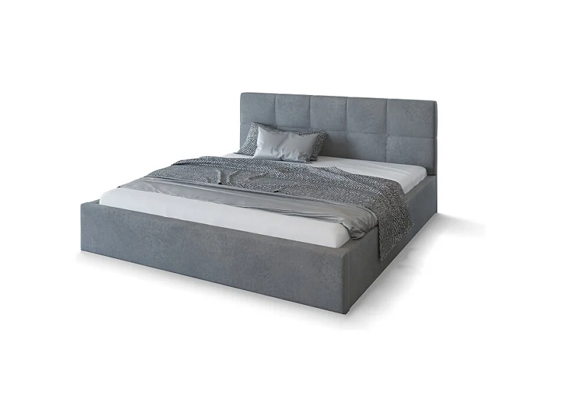 Lit coffre Vegas 180 x 200 cm avec sommier à lattes relevable Gris Foncé
