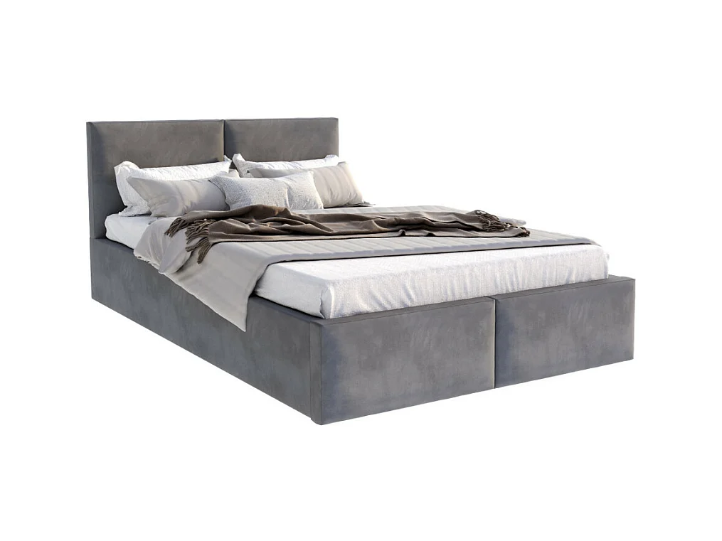 Lit coffre Tulum 120 x 200 cm avec sommier à lattes relevable Gris Foncé
