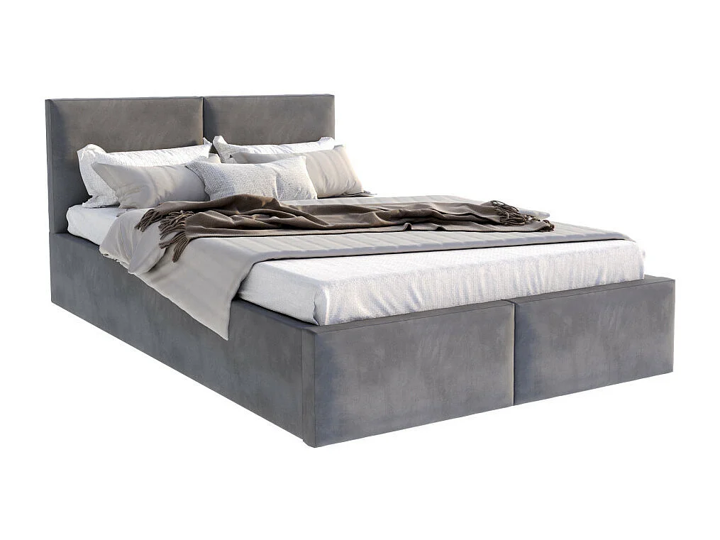 Lit coffre Tulum 120 x 200 cm avec sommier à lattes relevable Gris Foncé