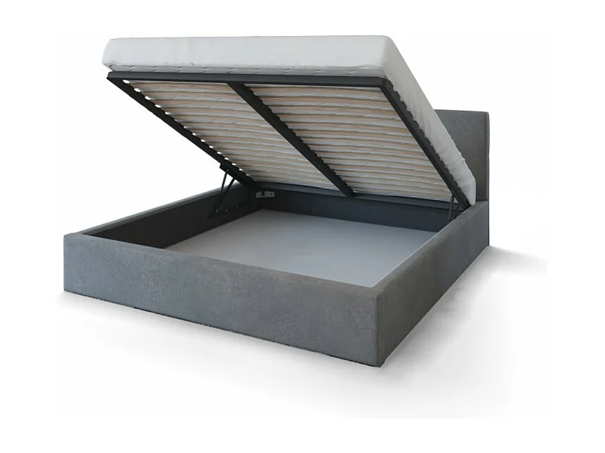Lit coffre Vegas 140 x 200 cm  avec sommier à lattes relevable Gris Foncé