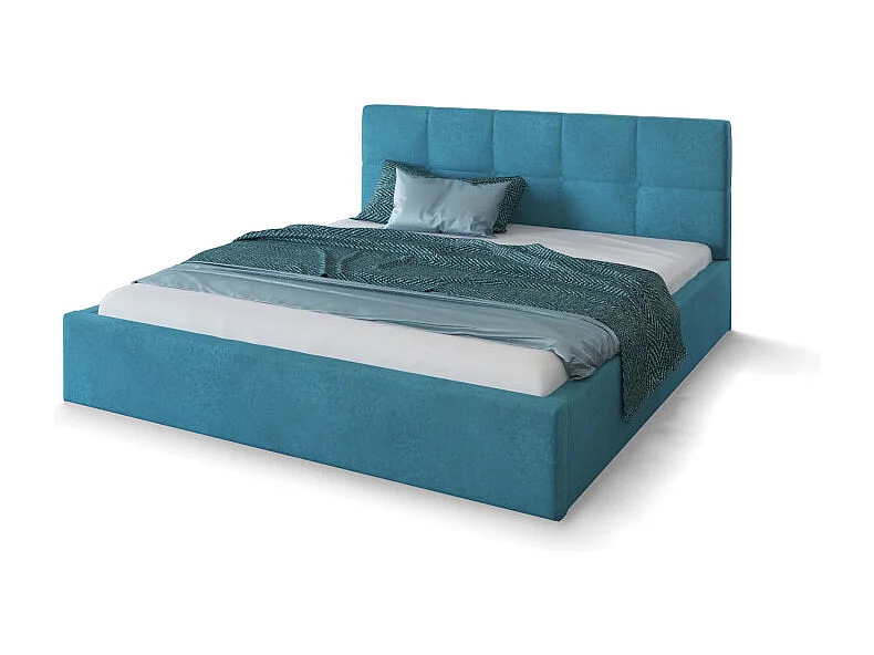 Lit coffre Vegas 180 x 200 cm avec sommier à lattes relevable Azur