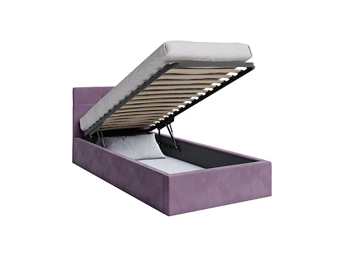 Lit coffre Vegas 90 x 200 cm  avec sommier à lattes relevable Violet