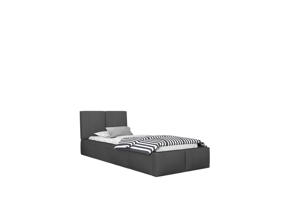 Lit coffre Tulum 90 x 200 cm avec sommier à lattes relevable Gris Foncé