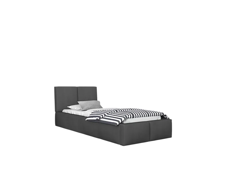 Lit coffre Tulum 90 x 200 cm avec sommier à lattes relevable Gris Foncé