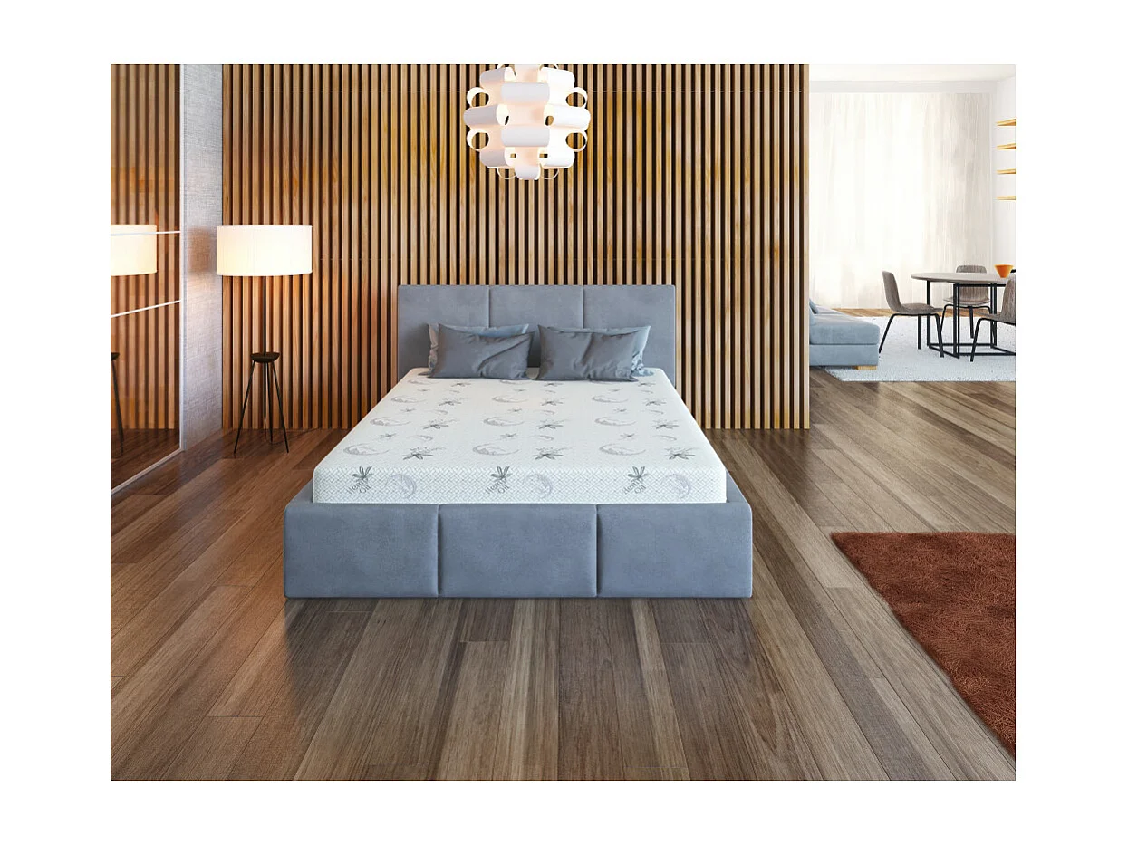 Lit coffre Tulum 140 x 200 cm avec sommier à lattes relevable Gris Foncé