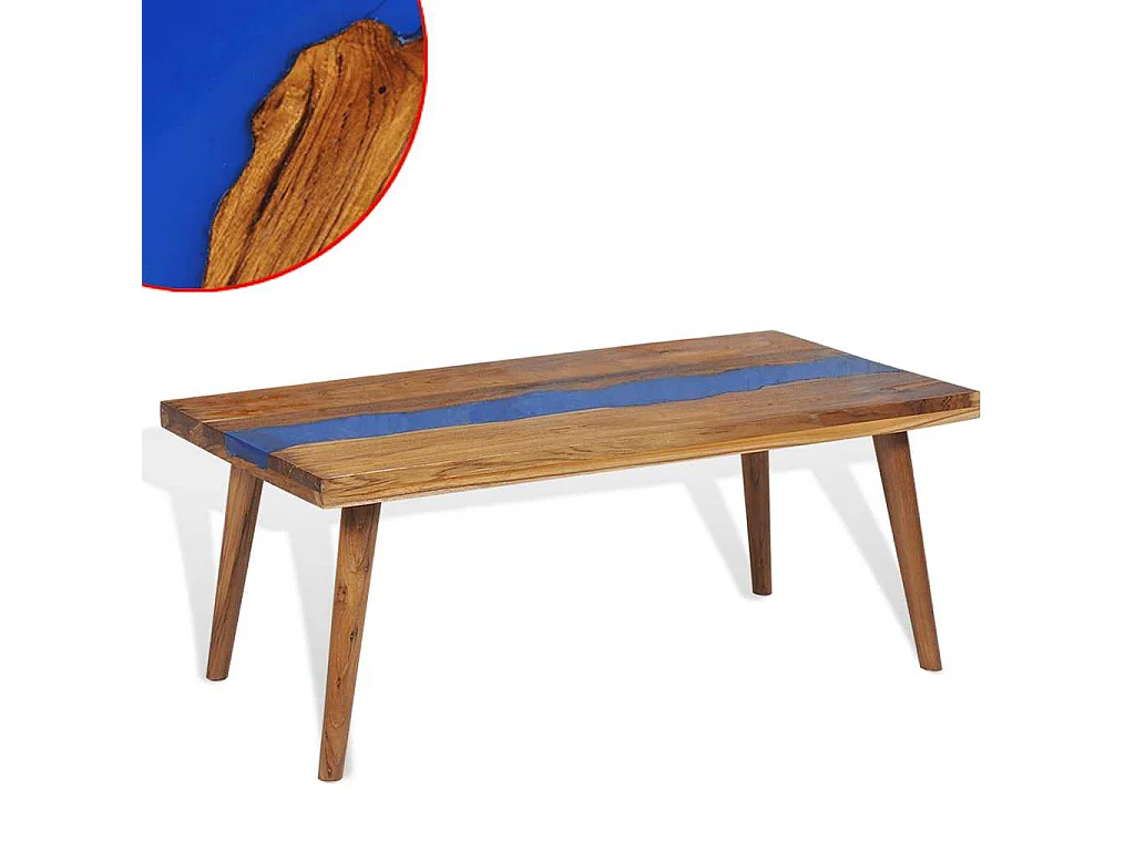 Salontafel 100x50x40 cm teakhout hars