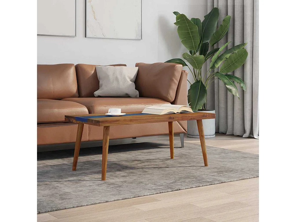 Couchtisch Teak Harz 100x50x40 cm