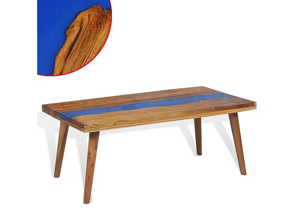Couchtisch Teak Harz 100x50x40 cm