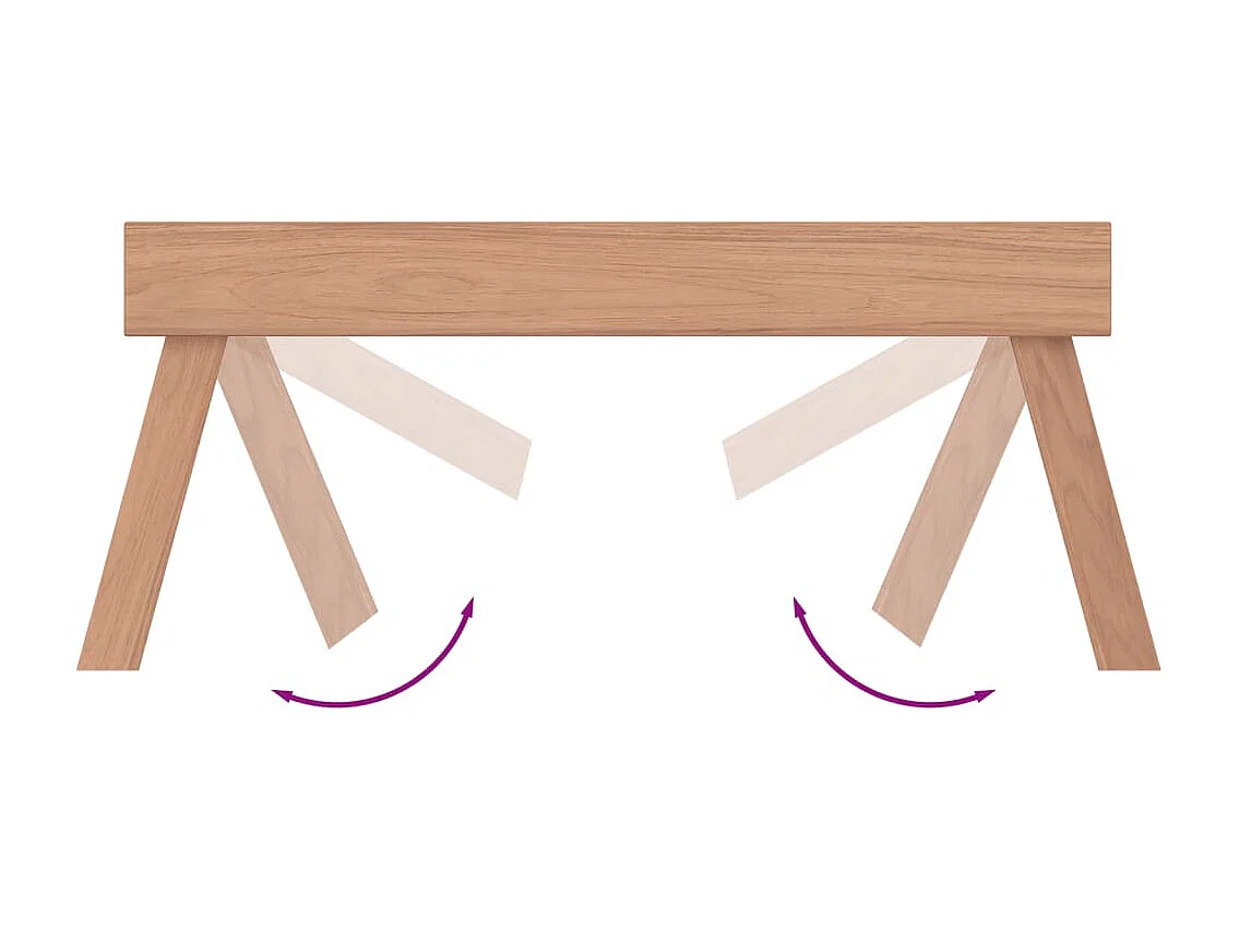 Klapptablett 55x35x25 cm Massivholz Teak