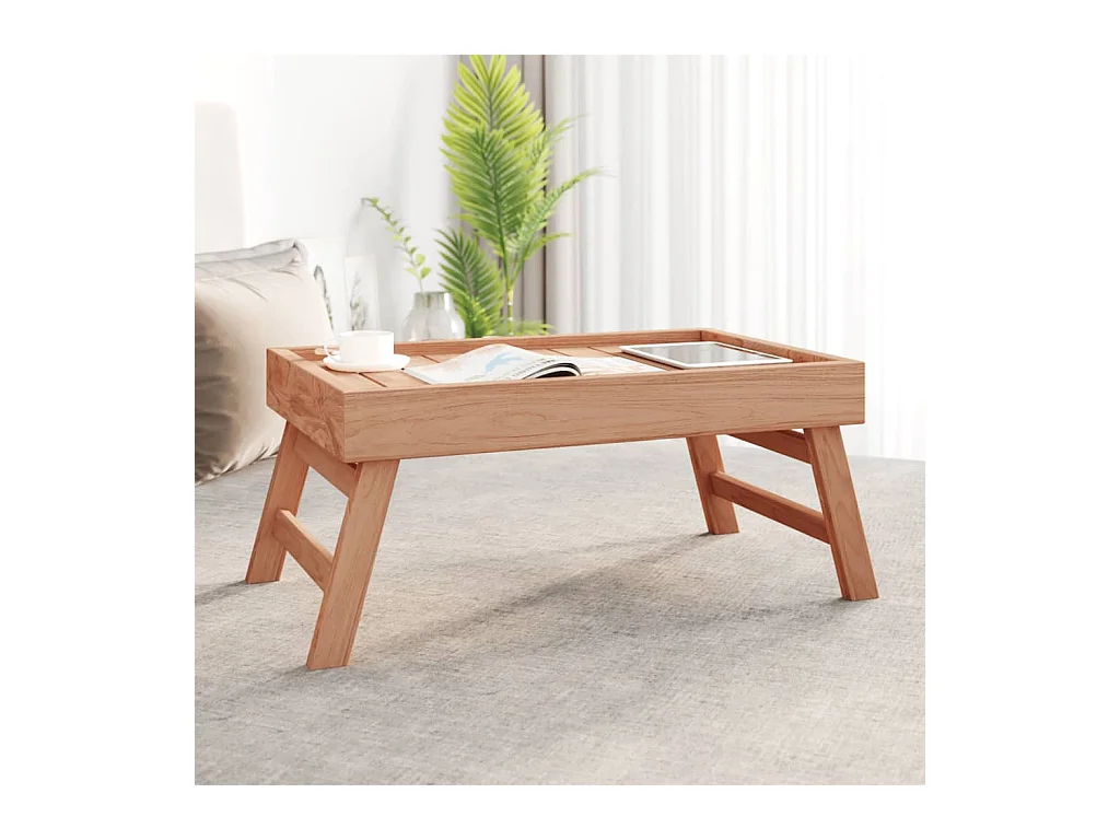 Plateau pliable 55x35x25 cm Bois de teck massif