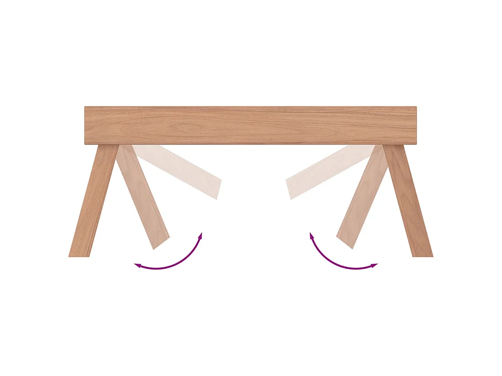 Plateau pliable 55x35x25 cm Bois de teck massif