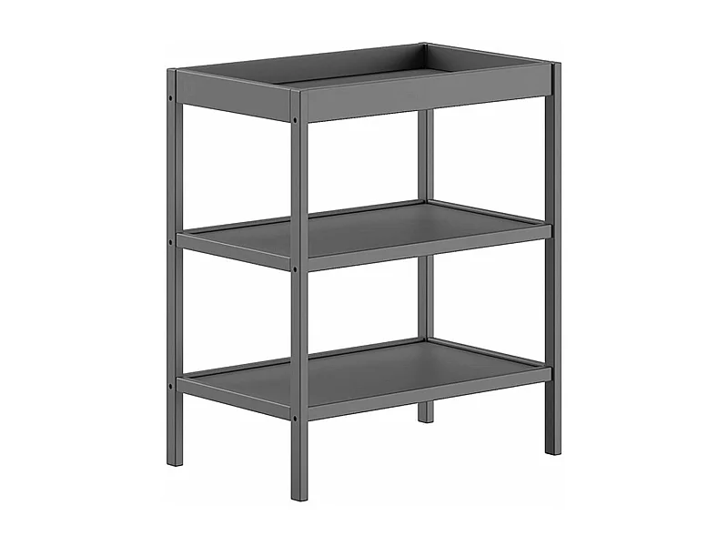 ELIOTT - Table à Langer avec Tablettes en Hêtre Massif Laqué Anthracite