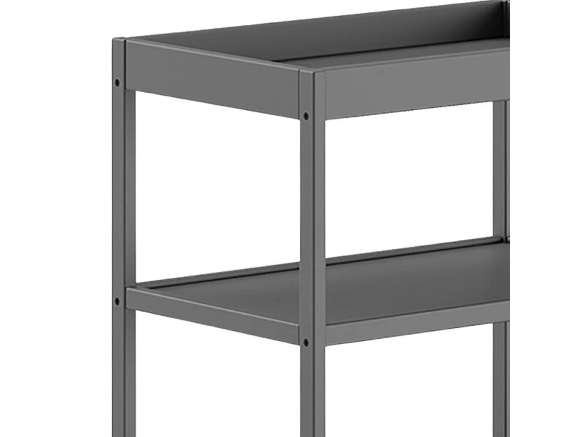 ELIOTT - Table à Langer avec Tablettes en Hêtre Massif Laqué Anthracite