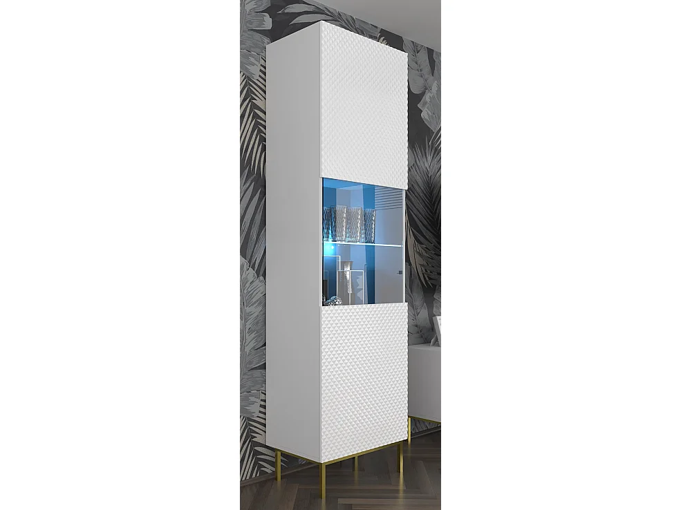 Vitrine Ravenna C 1DS 60 cm wit hoogglans met frame