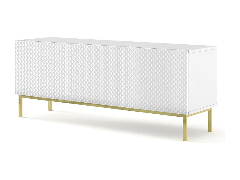 Meuble TV Ravenna C 150 cm 3D blanc brillant avec cadre