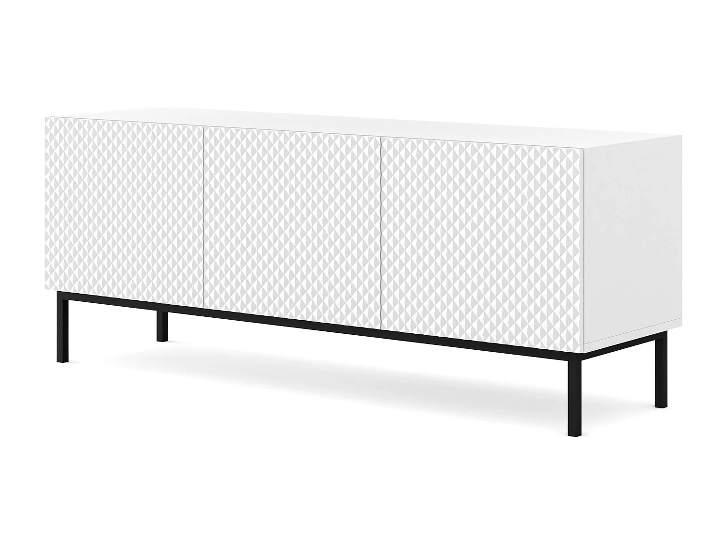 Meuble TV Ravenna C 150 cm 3D blanc brillant avec cadre