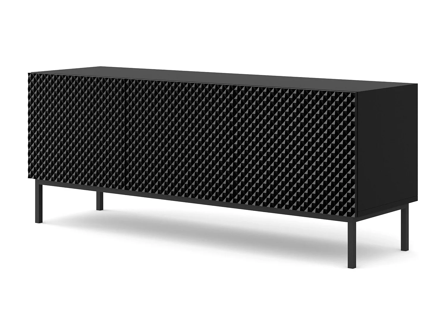 TV-Möbel Ravenna C 150 cm 3D glänzend schwarz mit Rahmen