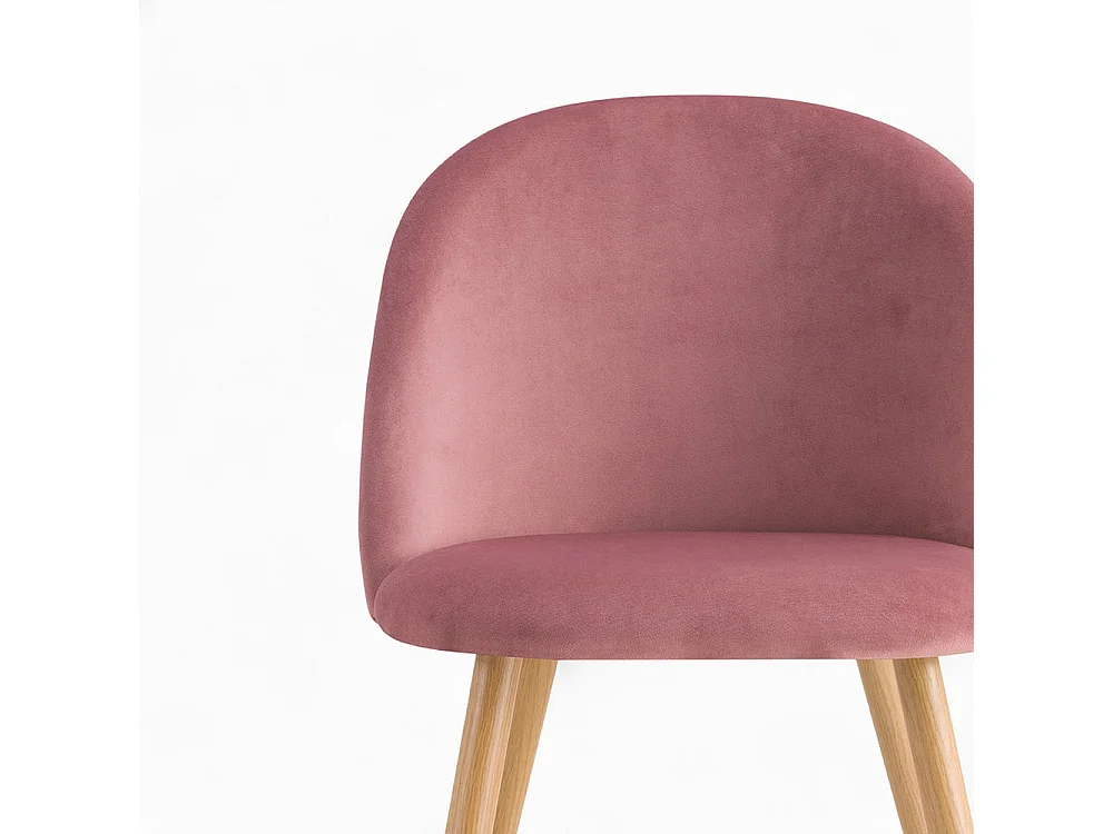 Pack de 4 sillas de terciopelo azul y rosa - Cozy