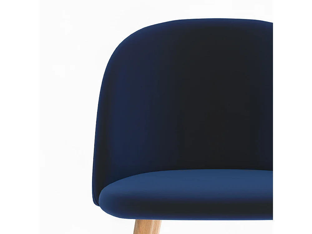 Pack 4 chaises en velours bleu foncé et bleu - Cozy