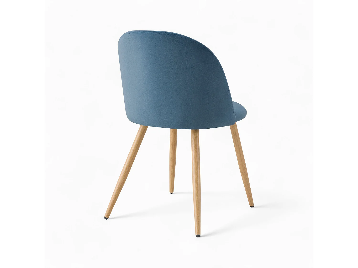 Pack 4 chaises en velours bleu foncé et bleu - Cozy